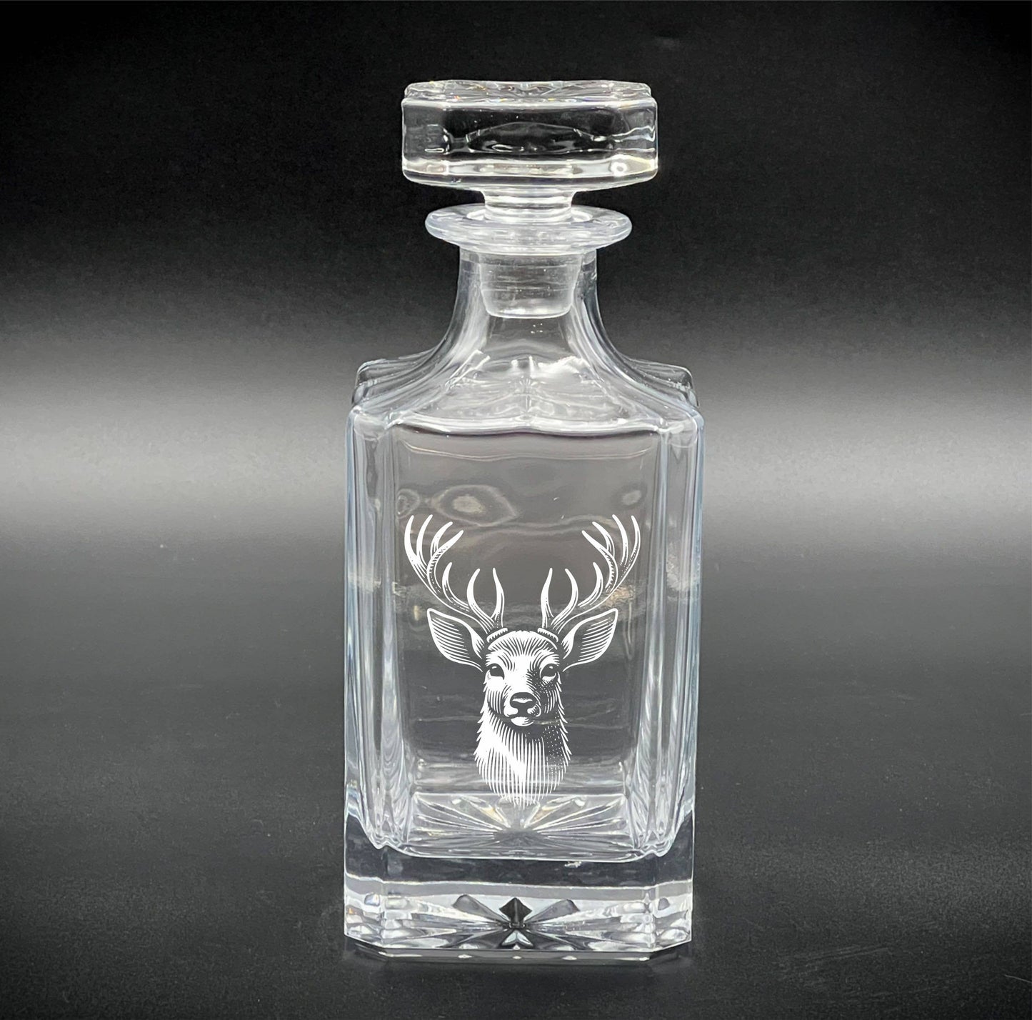 Adirondack Etching LLC - Ciervo - Decantador de whisky de 750 ml