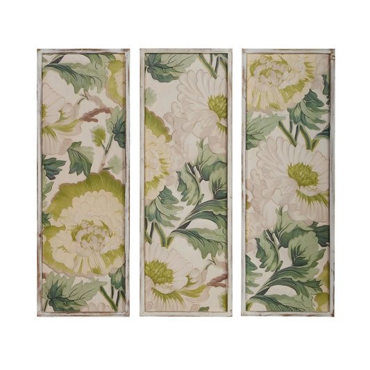 36.25" Tranquil Green Garden Carved Wall Art - set