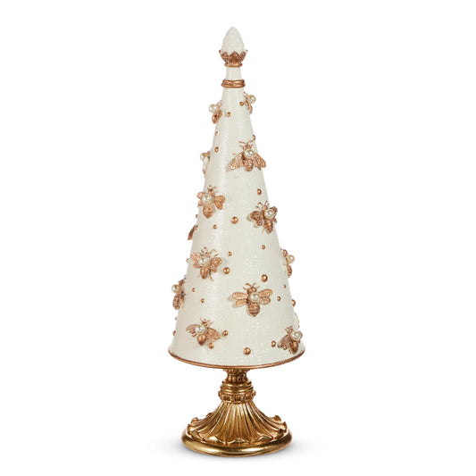 15.5" Regal Bee Embellished Cone Tree