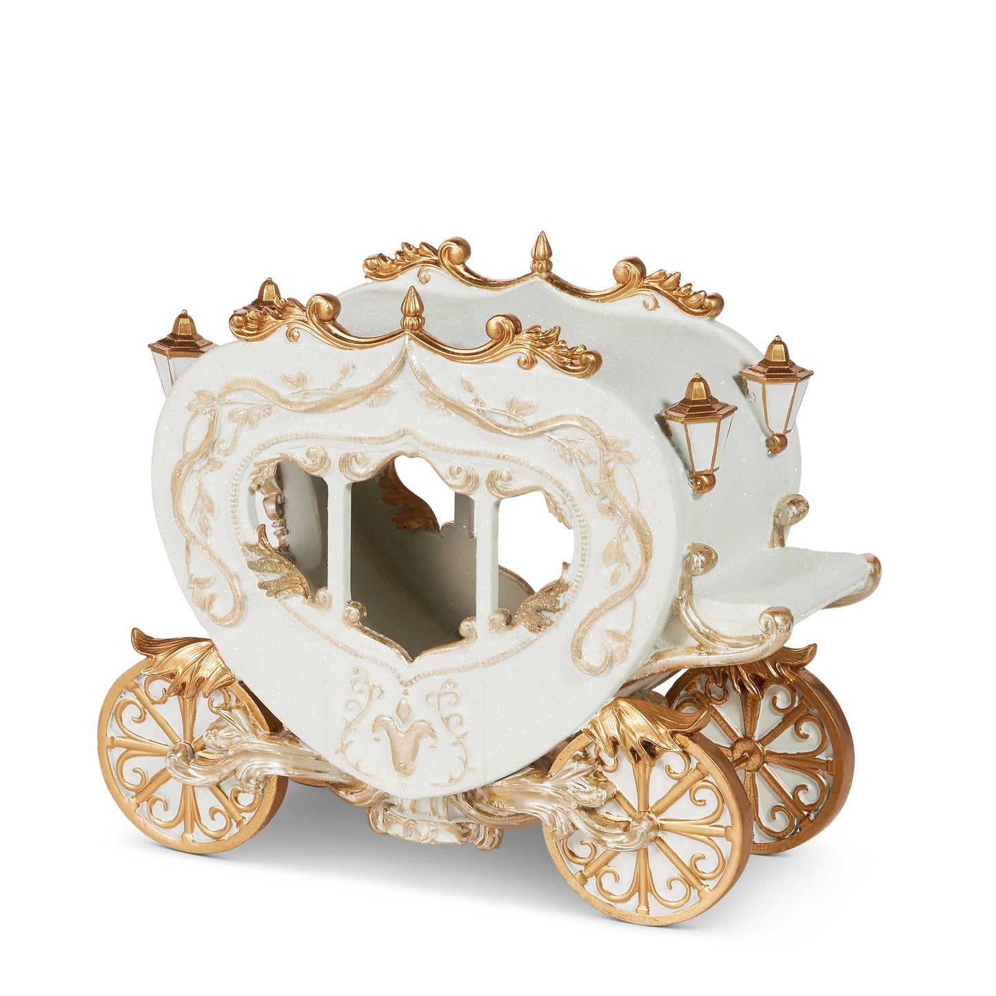 12" White and Gold Carriage