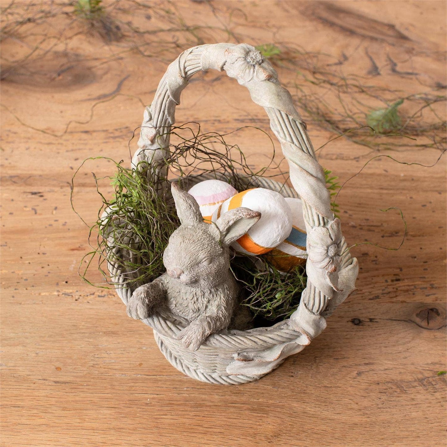 Bunny In Easter Basket -  Cement Finish