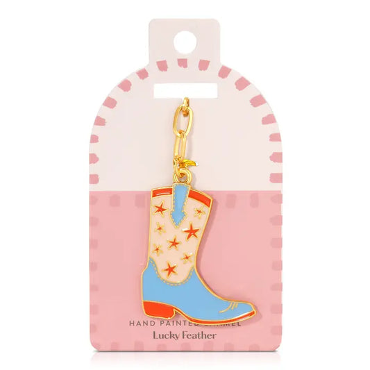 Enamel Bag Charm / Keychain - Cowboy Boot