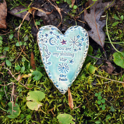 Shining Star , pottery ornament, USA, gift, handmade