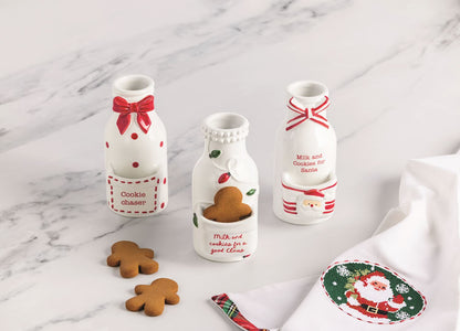 Milk and Cookies Ceramic Bottle with Cookie Pocket, view 2