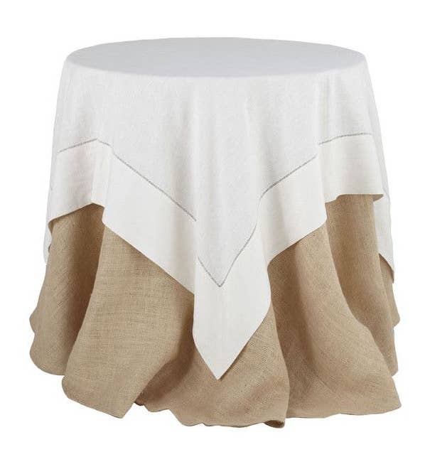 White Classic Hemstitched Tablecloth