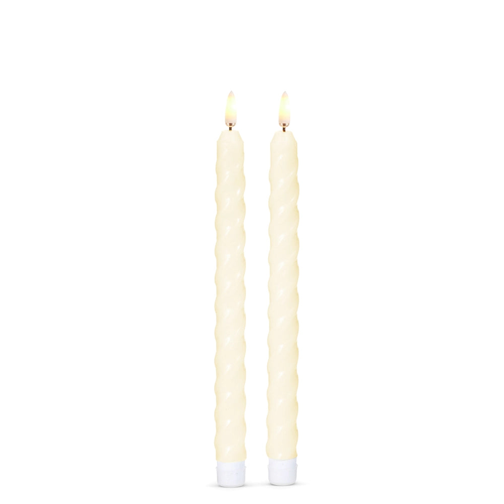 10.5" Ivory Twist Taper Candles