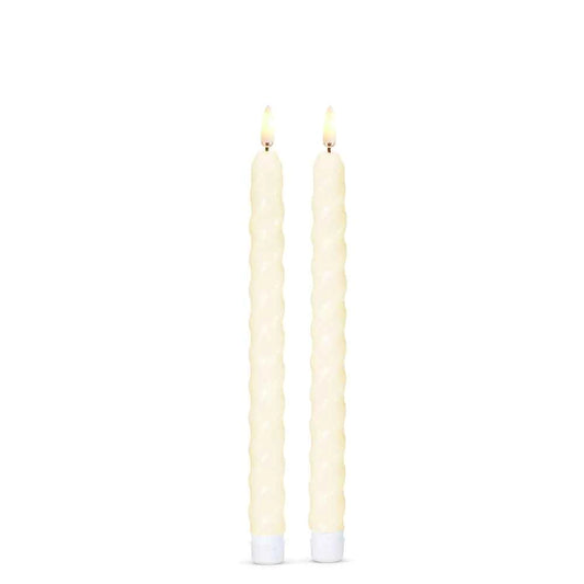 10.5" Ivory Twist Taper Candles
