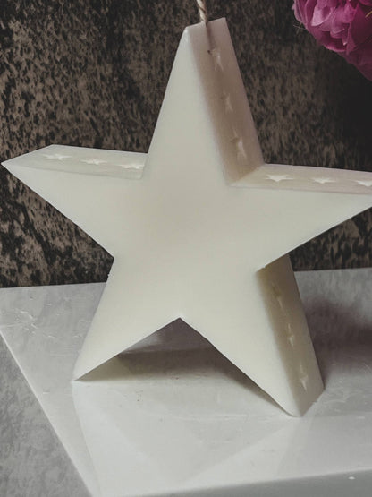 Mandala Crescent Moon Star Candle 5x5in - Religion