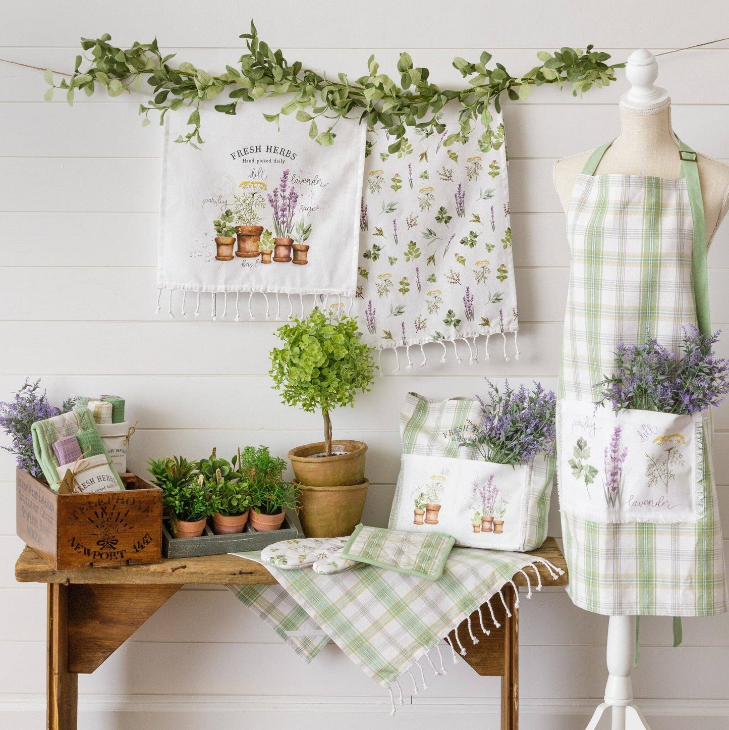 Dish Cloth Set  Fresh Herbs (Set Of 4)