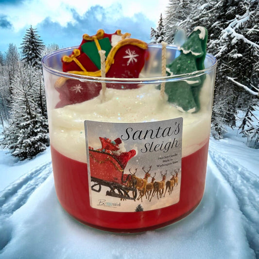 Santa's Sleigh Dessert Candle