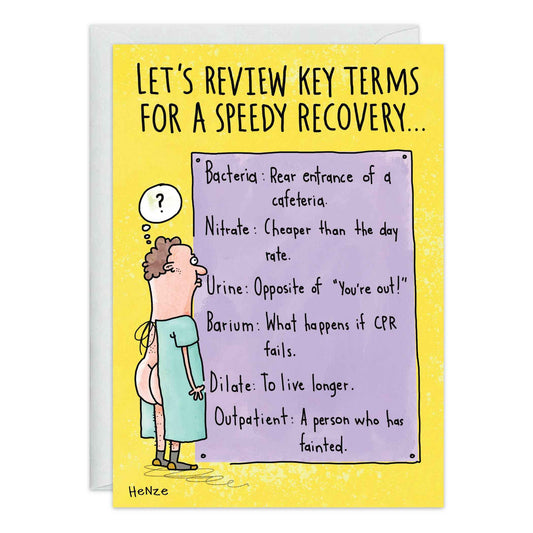 Recovery Key Terms Get Well Card - 9334