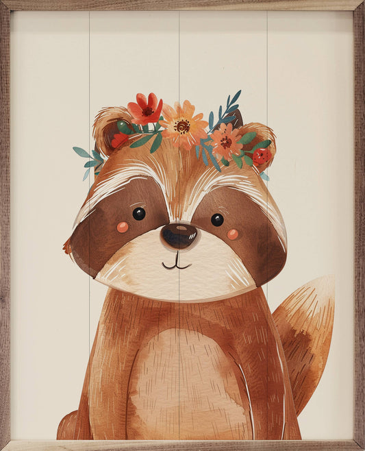 Boho Woodland Raccoon