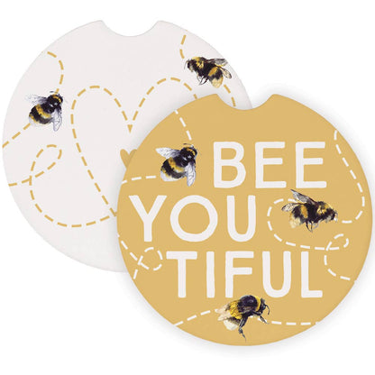 Sincere Surroundings - Bee-You-Tiful Bees - Car Coasters
