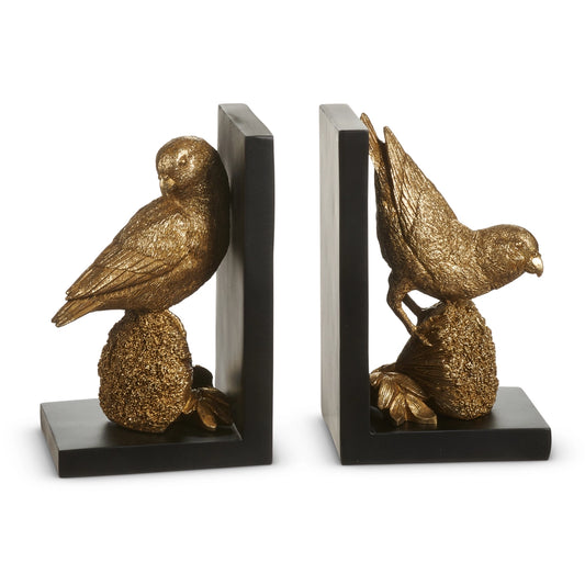 7" Gold Bird Book Ends - set of 2