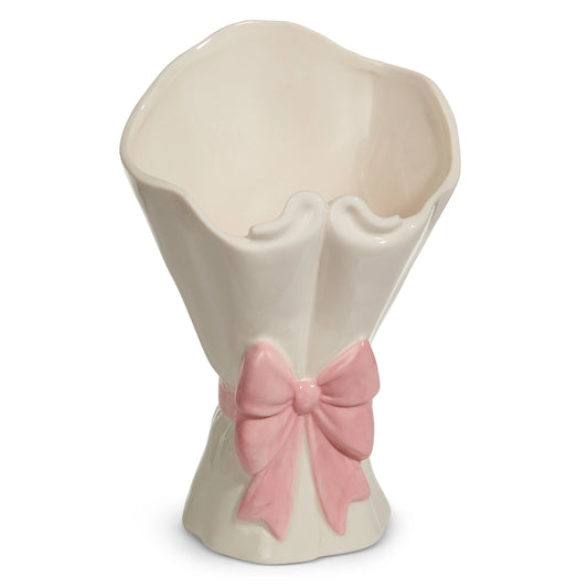 8.5" Pink Bow Planter