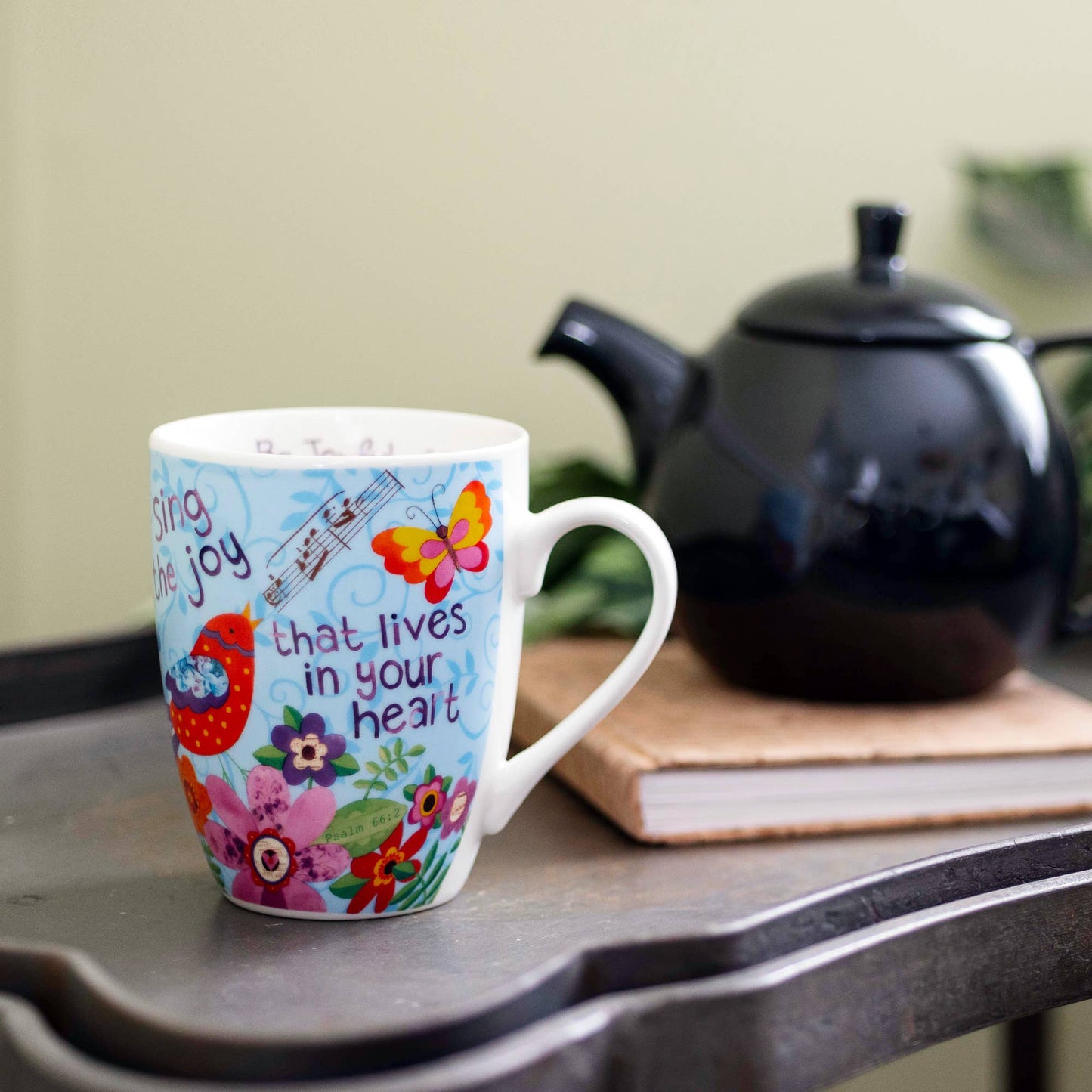 Divinity Boutique - Sing Joy Bird, Psalm 66: 2 Ceramic Curvy Mug