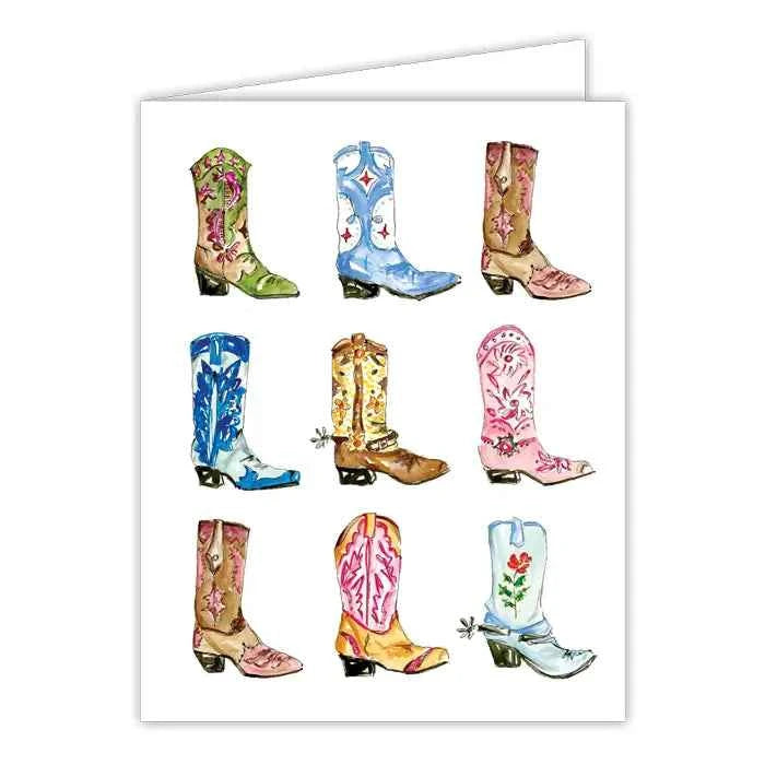 Colorful Cowboy Boots Greeting Card