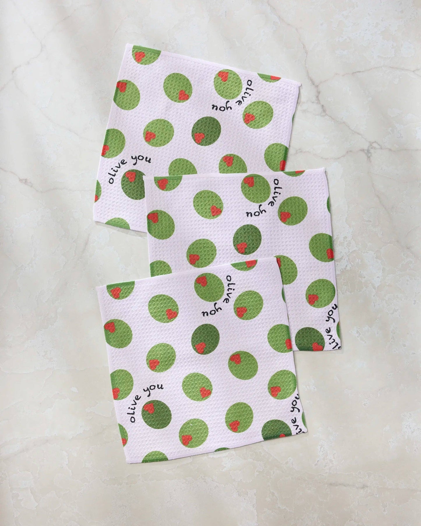 Geometry - Olive You Dishcloth Set