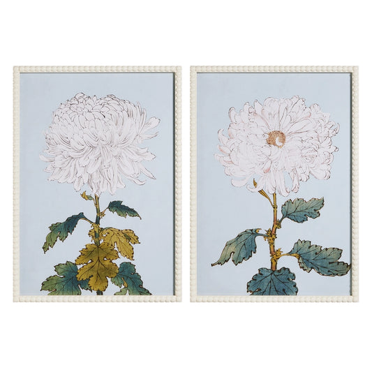 27.5" Blue Floral Framed Wall Art