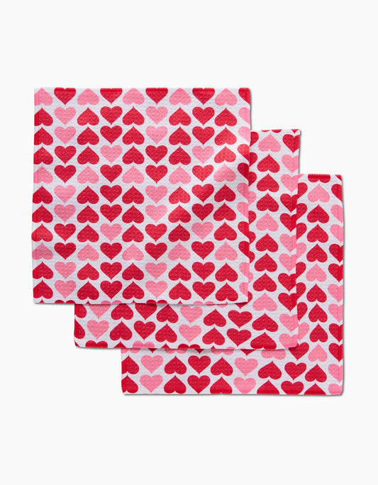 Geometry - Blushing Hearts Dishcloth Set