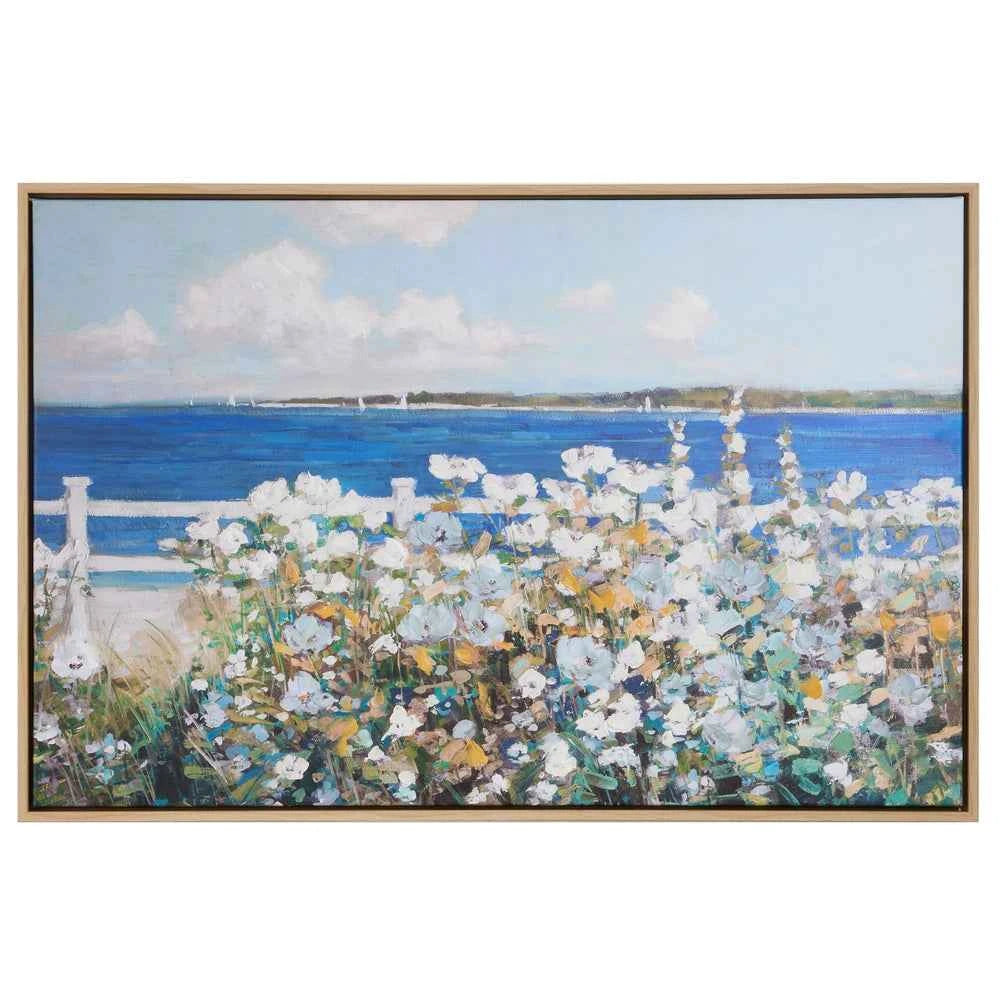 29.25" Seaside View Textured Wall Art