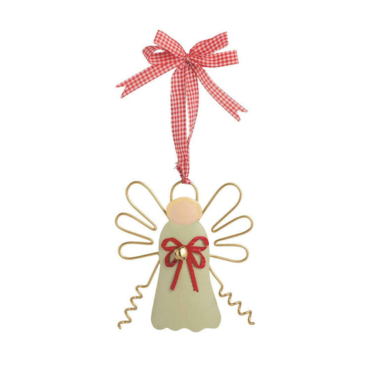 Green Tin Angel Ornament