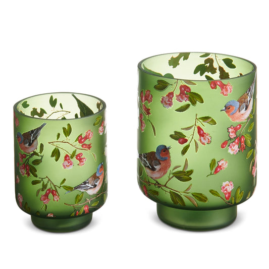 6" Bird Floral Pattern Containers(2 pc)