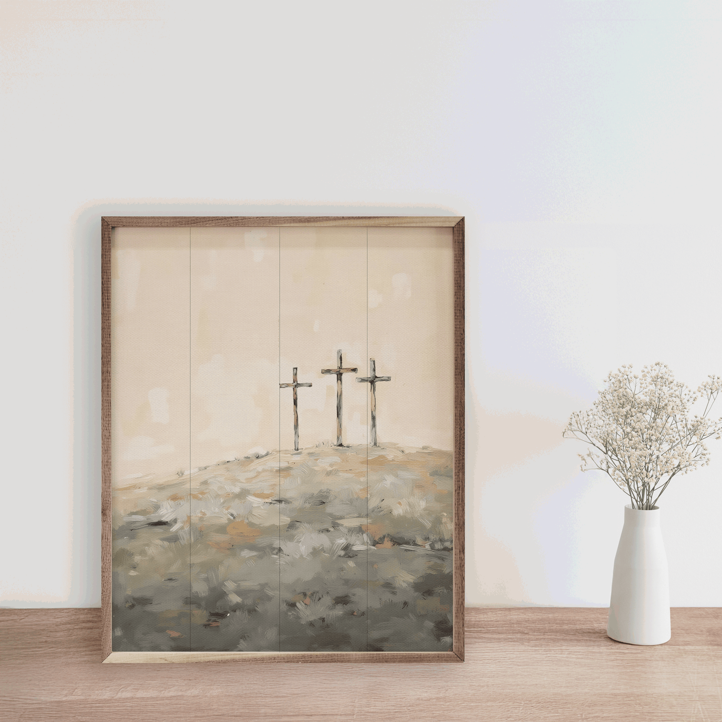 Three Crosses On Hill