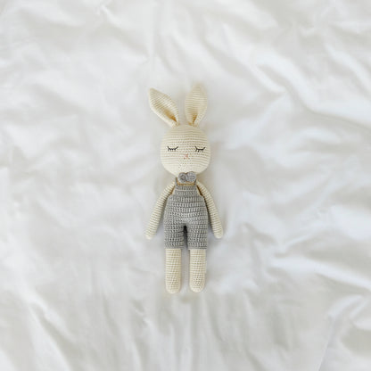 Sleepy Crochet Bunny Doll Standing Ears