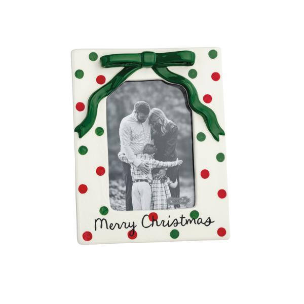 Dotted Ceramic Bow Christmas Frame