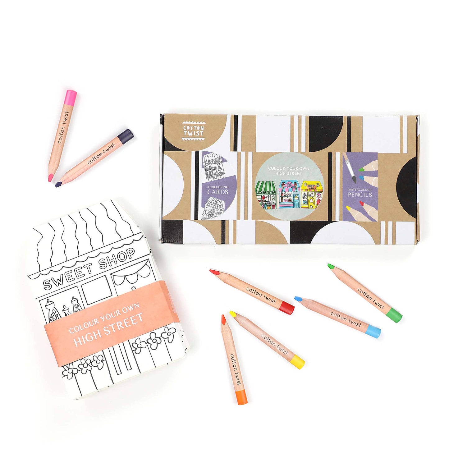 Cotton Twist - Colour Your Own High Street Kit With Watercolour Pencils