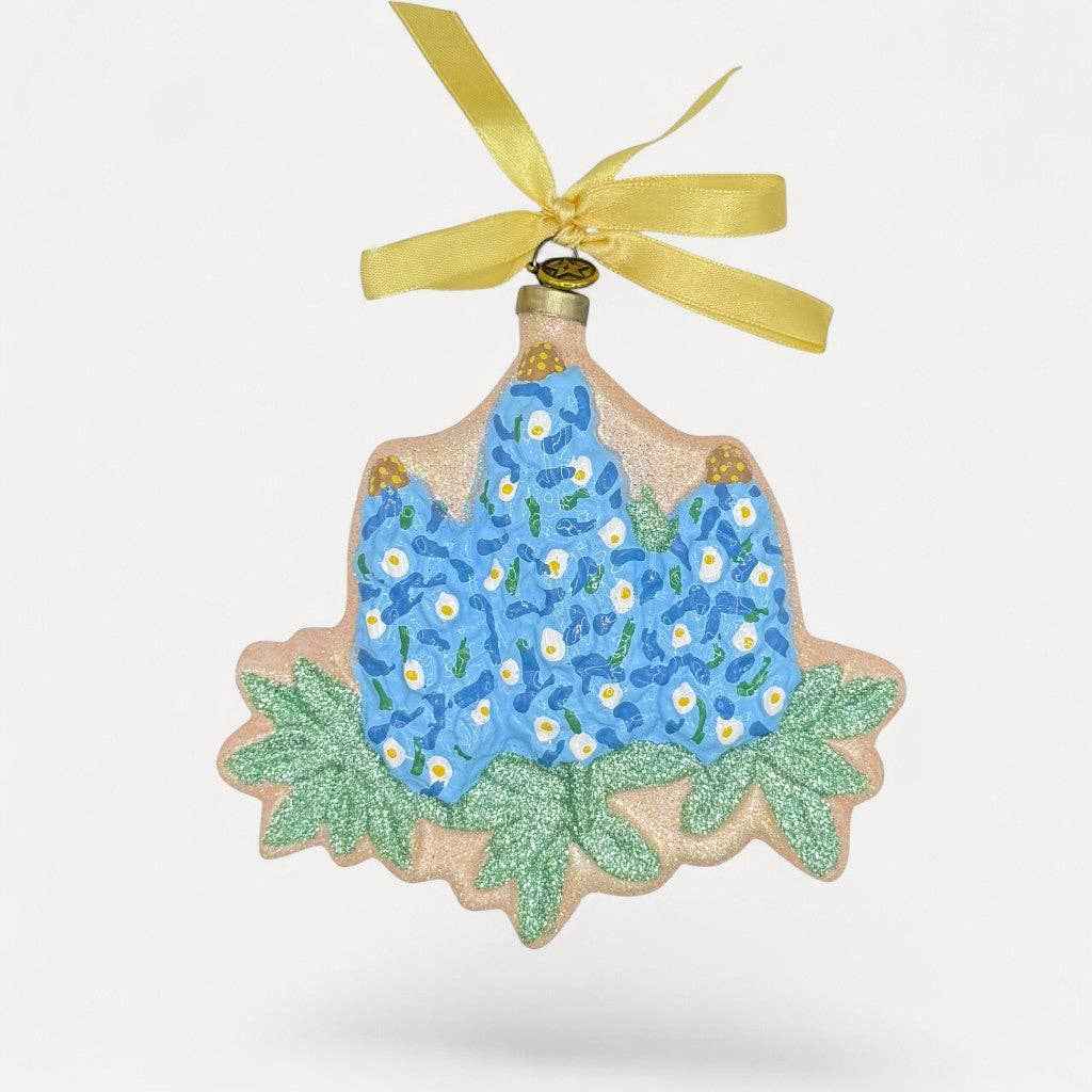 Texas Bluebonnet Blown Glass Christmas Ornament | Texan Christmas 2026 Edition