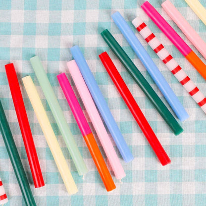 Red & White Stripe Candles
