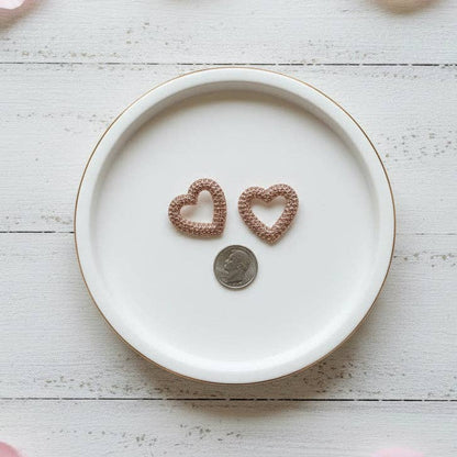 With Love - Channel Set Heart Earrings