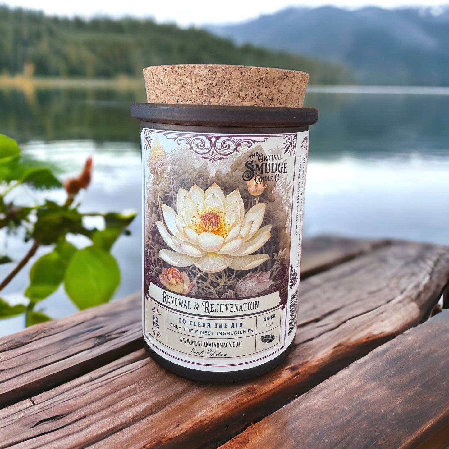 Renewal & Rejuvenation Smudge Candle Lotus of bright & light