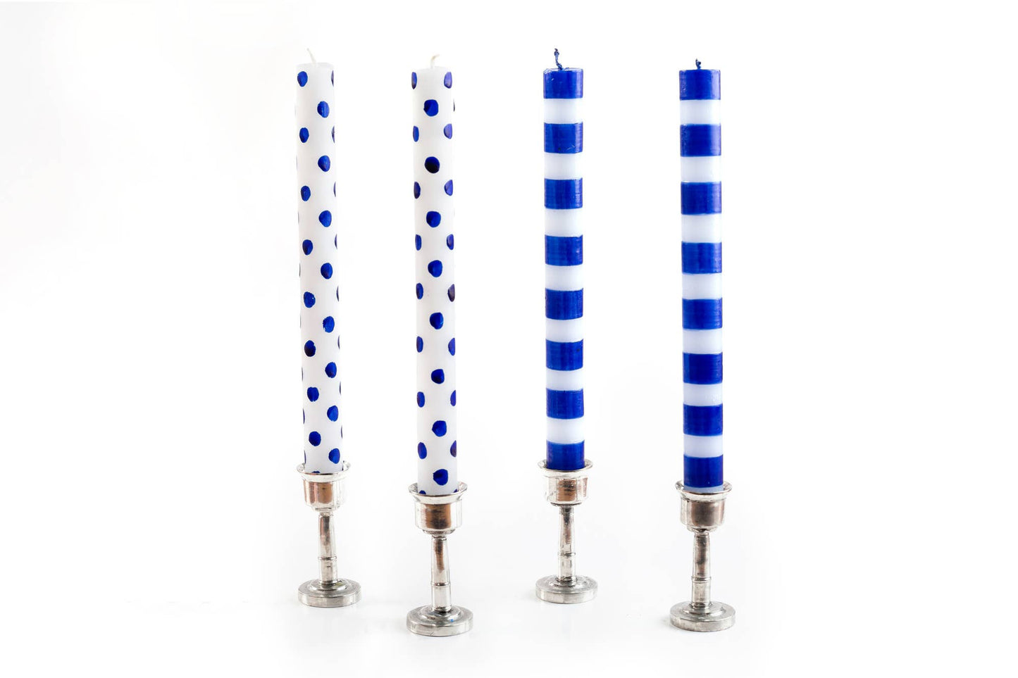 Blue Dots & Stripes Tapers - Gift Box of 4