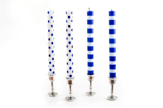 Blue Dots & Stripes Tapers - Gift Box of 4