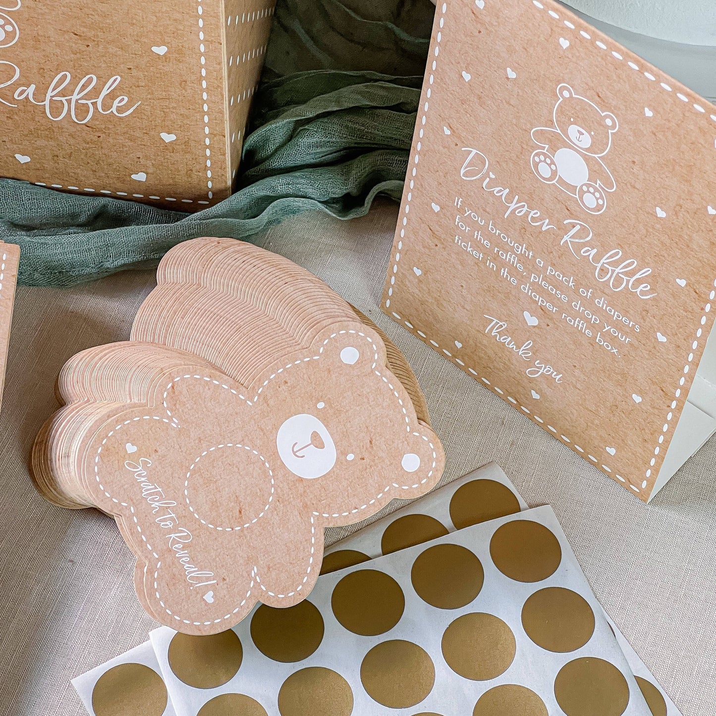 Kraft Bear Diaper Raffle & Scratch Off Game Set