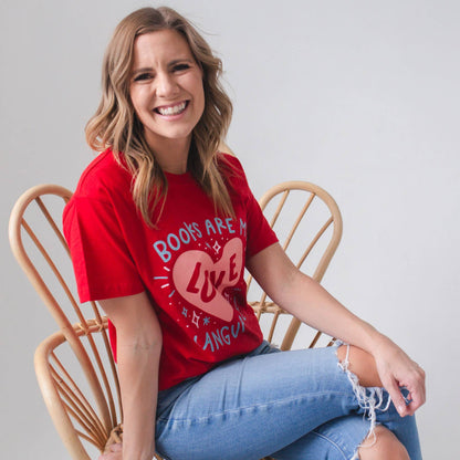 Books Are My Love Language Pippi Tee - Red