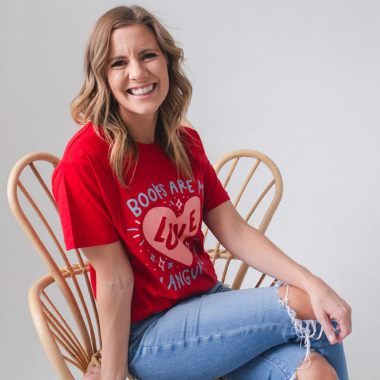 Books Are My Love Language Pippi Tee - Red