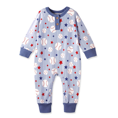 Grand Slam Bamboo Baseball Henley Romper