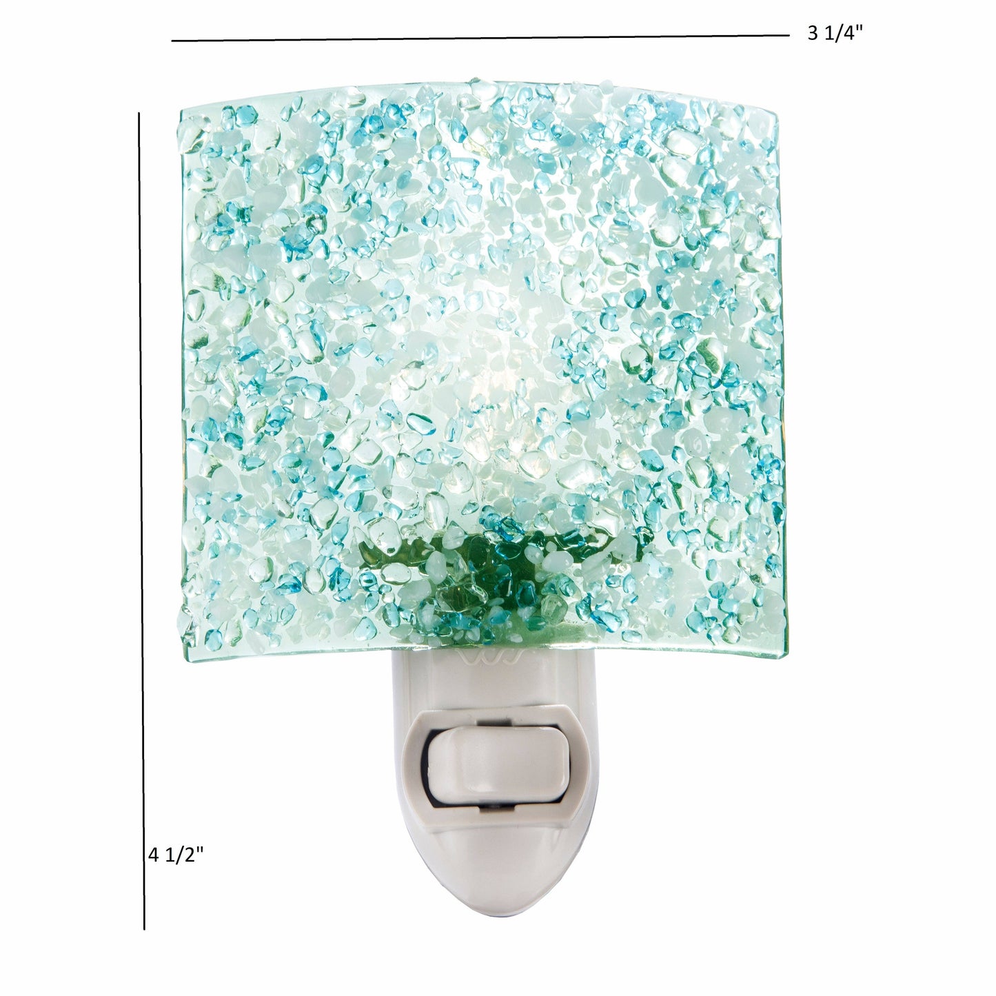 Blue-Green Fused Stained Glass Night Light J Devlin