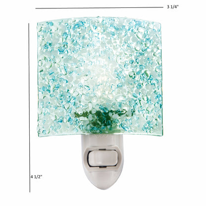 Blue-Green Fused Stained Glass Night Light J Devlin