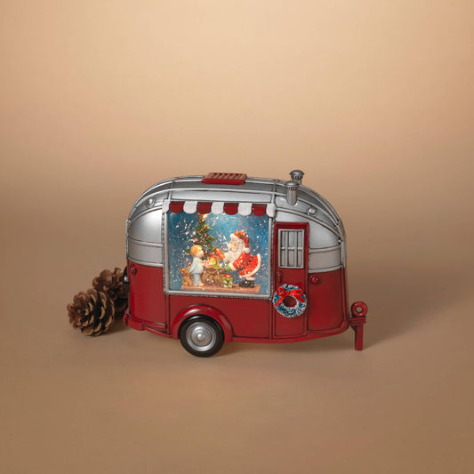 Lighted Musical Spinning Water Globe Camper