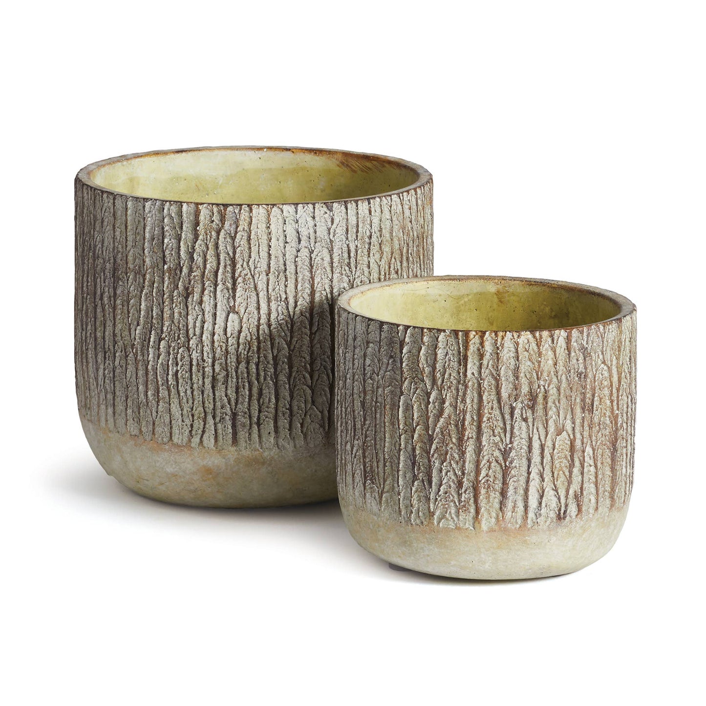 Faux Bois Pots, Set Of 2