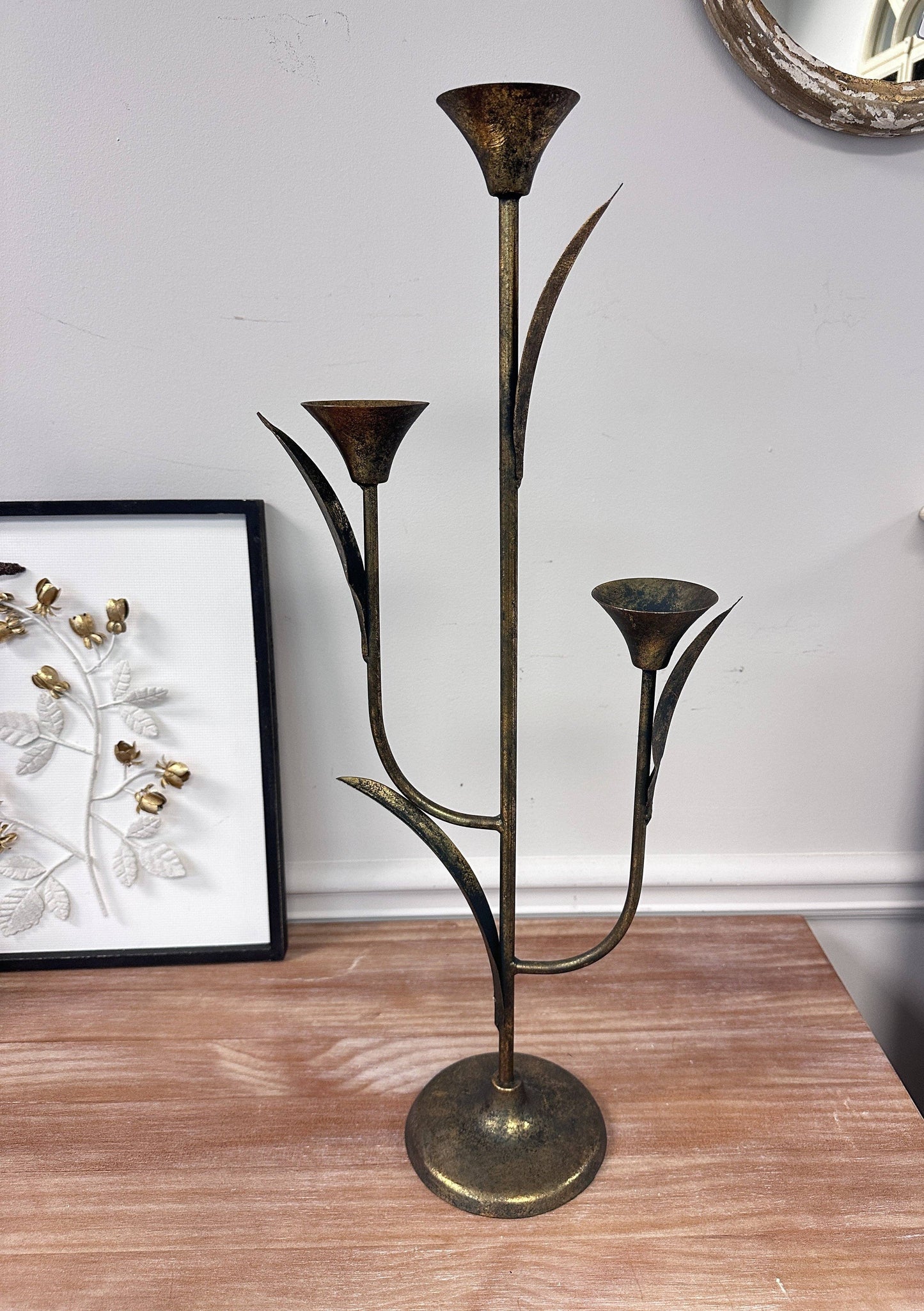 Rustic Iron Taper Candle Holder