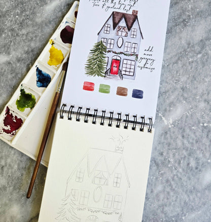 Watercolor Workbook, Spiral Bound, Christmas
