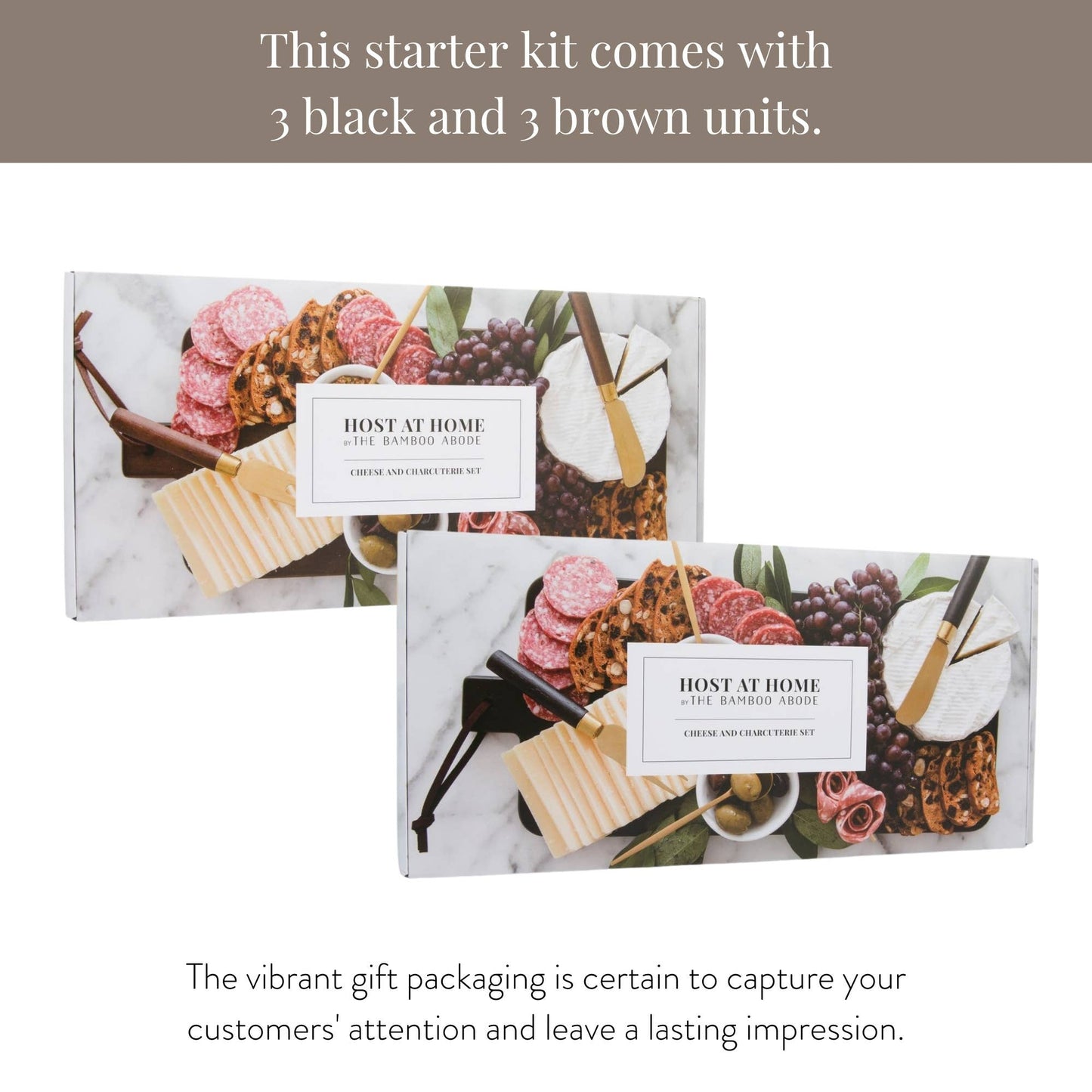 7 Piece Charcuterie Board Gift Set Starter Kit-Black