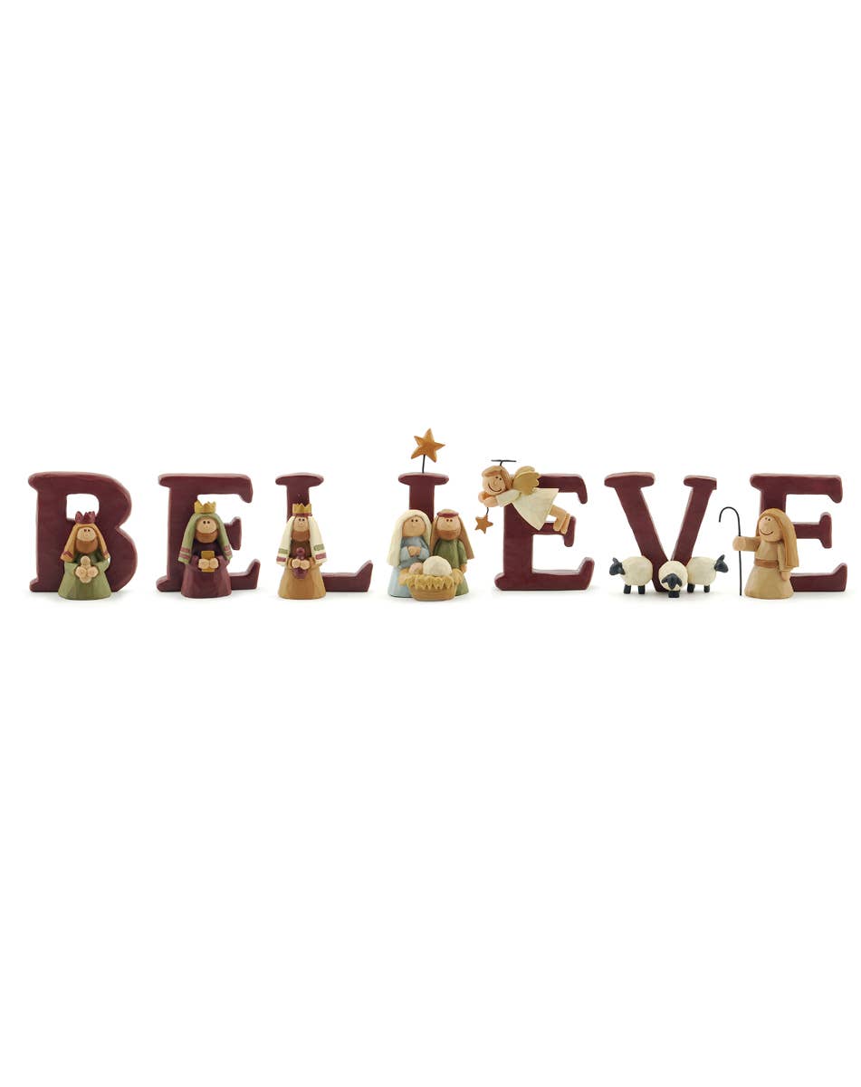 Set of 7 "B-E-L-I-E-V-E" Nativity