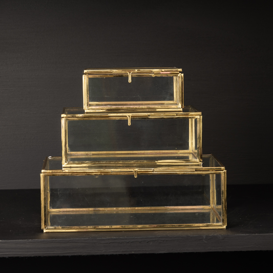 Gilded Edge Glass Box Set (Set Of 3)